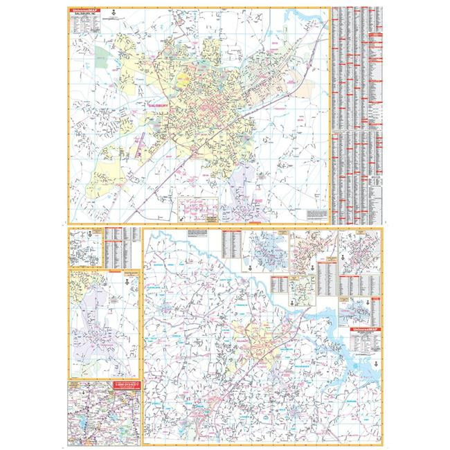 Univarsal 911843214014-76x58-PPR 76 x 58 in. Salisbury & County&#44; North Carolina Map - Paper - Walmart.com