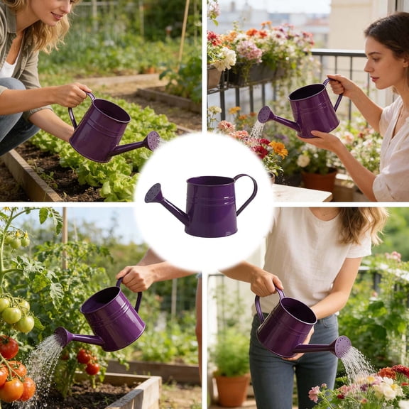 Metal Watering Can for Indoor 1L, Vintage Garden Sprinkling Can with Long Spout, Tinplate Watering Kettle Gardening Tool for Outdoor Lawn Flower Care
