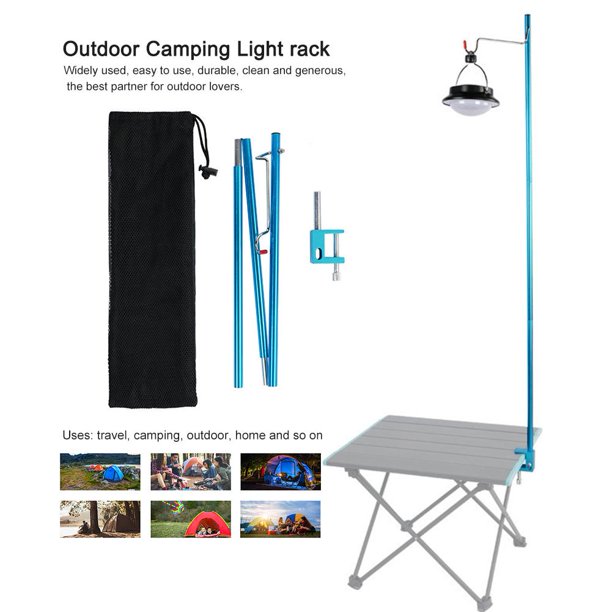 Soporte de lámpara de poste de Camping portátil soporte de soporte de luz de suspensión de Picnic plegable