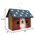 thumbnail image 3 of Bunker Hill Birdhouse - 2 Hole - With Stars Wooden Roof - Americana Stars, 3 of 9