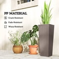 thumbnail image 6 of Outsunny 23.6 Inch Tall Planters for Outdoor Plants, Set of 2 Plastic Flower Pots with Drainage Holes, Brown, 6 of 9