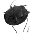 thumbnail image 2 of Fgnfyis Winter Hats for Women Fascinators Hats for Women Tea Party Attire Headband Hat with Feathers Black, 2 of 2