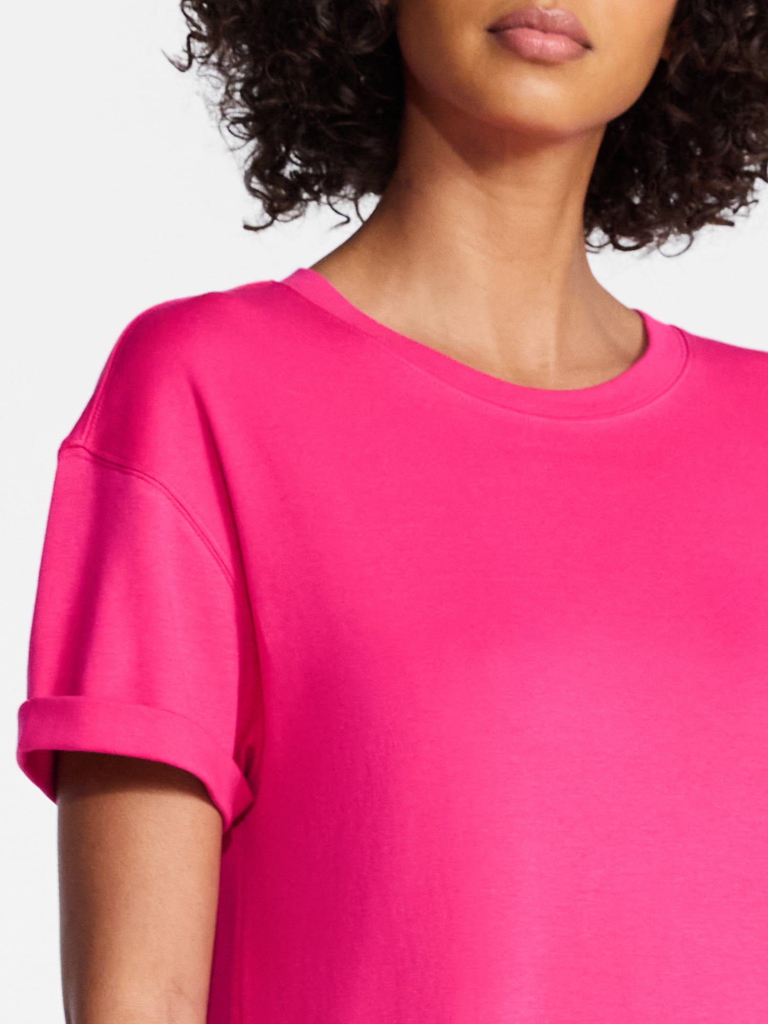 Time and Tru Women's Cotton T-Shirt Dress with Short Sleeves, Sizes XS-XXXL