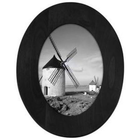 Malden International Designs Classic Oval Black Wood Picture Frame, 5x7,