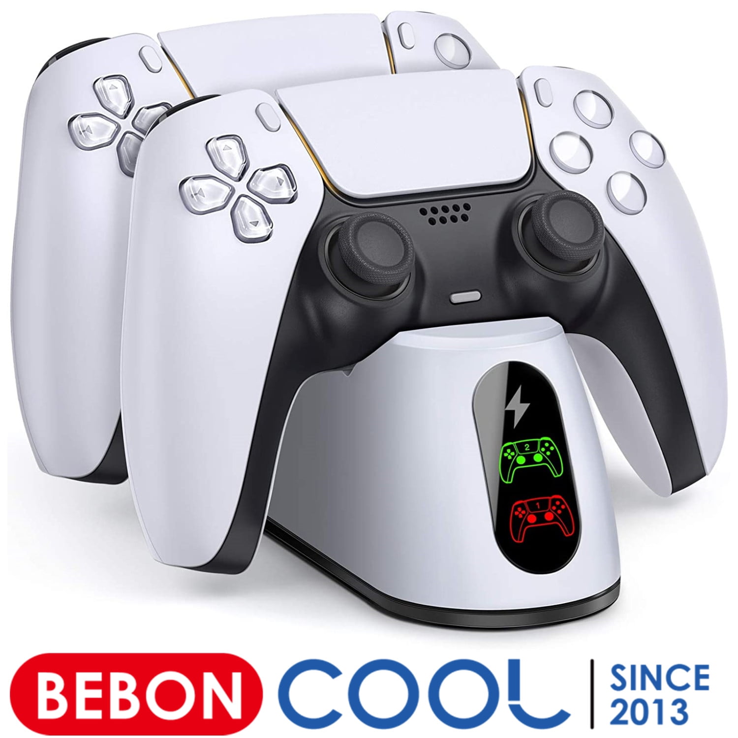 BEBONCOOL PS5 Controller Charger, PS5 Charging Station Dock w/ LED