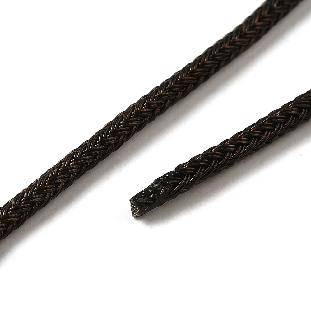 1 Roll Steel Wire Rope Cord Jewelry DIY Making Material with Spool Coconut Brown about 5.46 yards(5m)/roll 3mm