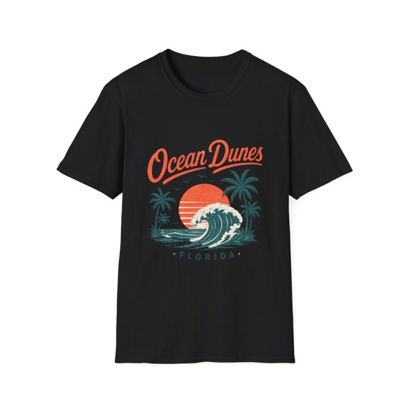Ocean Dunes Florida Sunset Wave Palm Trees Graphic T-Shirt