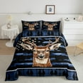 thumbnail image 2 of Camo Deer Bedding Set Hunting American Flag Comforter Set Blue Camouflage Buffalo Plaid Quilt Teen Men,Rustic Woodland Wildlife Bed Duvet Set Animal Room Decor, 2 of 7
