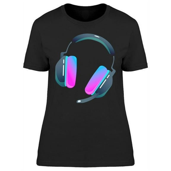 Dark Computer Gaming Headset T-Shirt Women -Image by Shutterstock, Female Small