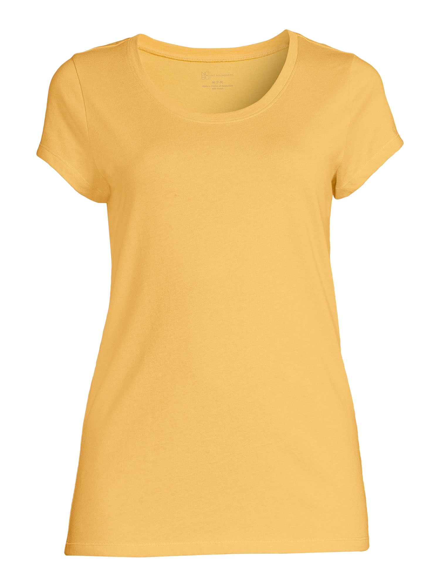 No Boundaries Short Sleeve Scoop Neck Plain T-Shirt (Women's)