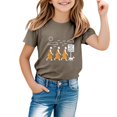 thumbnail image 3 of Gzbliryd White T Shirts Letter Print T Shirt Top Short Sleeve Summer Blouse Cute Casual Tops for Boys Summer Tops Summer Clothes for Teens (Brown,5-6 Years), 3 of 5