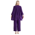 thumbnail image 4 of iiniim Womens Elegant Wedding Guest Pants Suit 3 Piece Set Formal Chiffon Lace Evening Party Size S-5XL Purple 5XL, 4 of 7