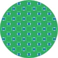 thumbnail image 1 of Ahgly Tapis Rond Lavable en Machine Intérieur Transitionnel Vert Printemps, 4 Pieds Rond, 1 of 7