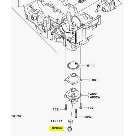 Kawasaki OEM Replacement Oil Drain Bolt 92066-0767