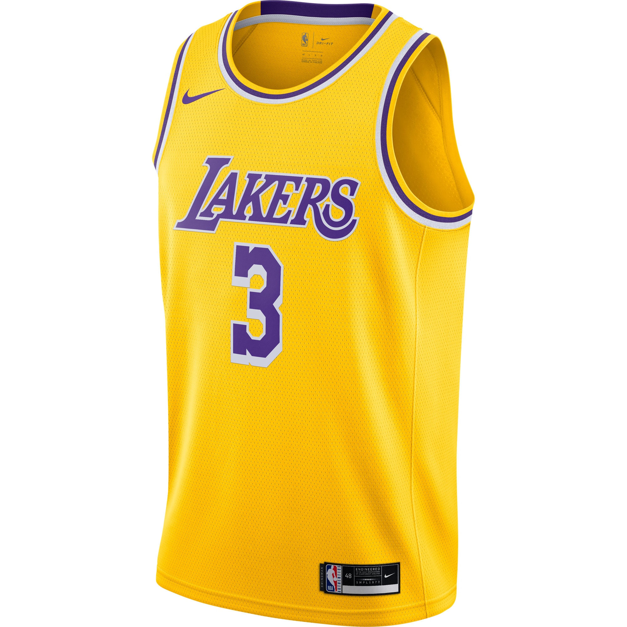 Men's Nike Anthony Davis Gold Los Angeles Lakers Swingman Jersey - Icon Edition - image 2 of 3