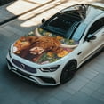 thumbnail image 5 of Pzuqiu Highland Cow Floral Print Universal Fit Car Hood Cover Swimsuit Fabric Car Hood Cover Protector, Hood Covers Stretch for Pickup SUV Vehicles, 5 of 9