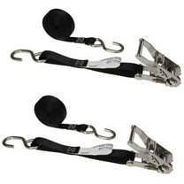 1" x 10' Black Ratchet Strap w/ Stainless Steel Ratchet & S-Hooks -