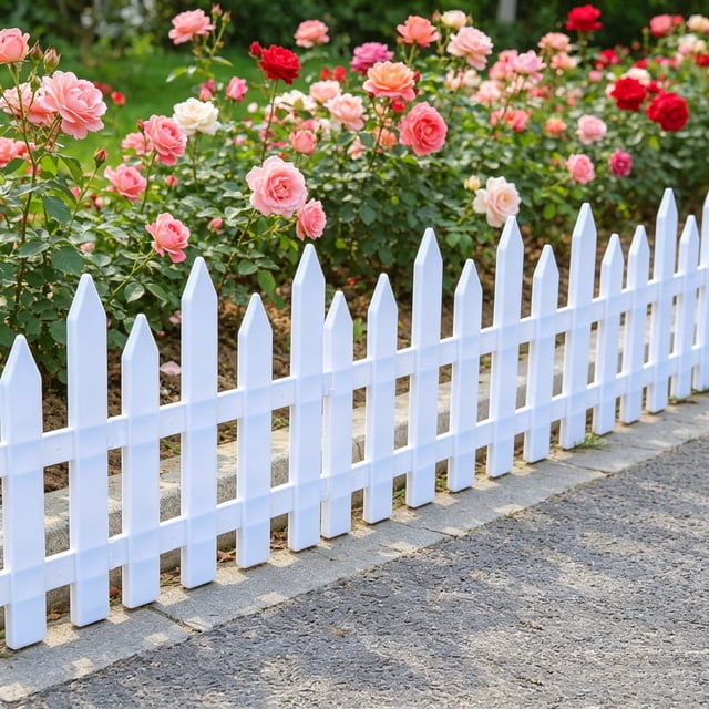2cps White Plastic Garden Fence Picket Fence Edgings For Lawns Flowerbeds Plants Borders Decorative Yard
