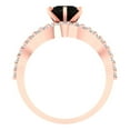 thumbnail image 4 of Clara Pucci 14K Rose Gold Round Cut 1Ct Natural Onyx Engagement Ring + Matching Band - Luxury Box Included, 4 of 7