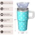 thumbnail image 3 of 20oz Travel Mug with Handle and Straw, Geometric Stainless Steel Double Wall Insulated Coffee Cup Leak-Proof Lid, 3 of 5