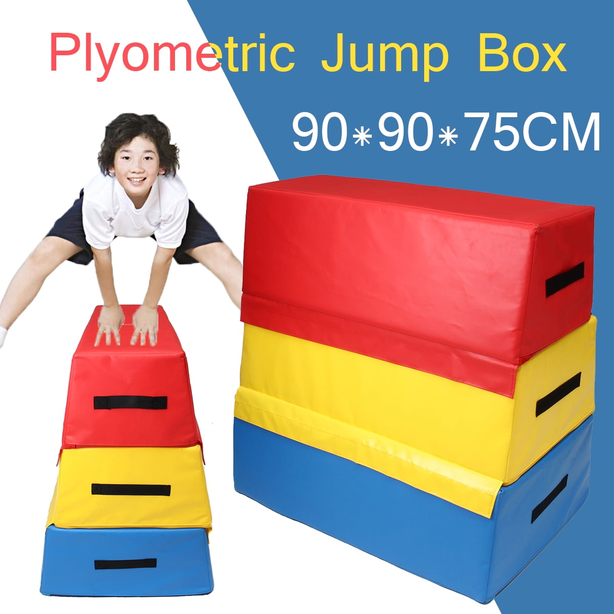 36x24x36" Trapezoid Foam PVC Soft Safe Vaulting Box Horse Jump Step Squat Box Fitness Gym