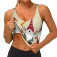 thumbnail image 3 of Daiia Christmas Card With Gnomes Printed Women's Sports Bra, Breathable Activewear Bra with U-Back Design and Removable Pads, Comfortable and Supportive for Yoga, Workout-XX-Large, 3 of 8