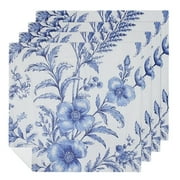 FACANNAP Coterie Blue Toile Dinner Napkins Cute Napkins with Blue and White, Party Napkins For Bridal and Baby Shower, Tea Party, Garden Party, Birthday Party 6 PCS