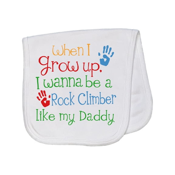 Inktastic Rock Climber Like Daddy Baby Burp Cloth