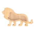 thumbnail image 2 of Alcancía de madera con forma de cerdito, divertida, con forma de animales, para ahorrar monedas, escultura, regalo para niños. León, 2 of 7
