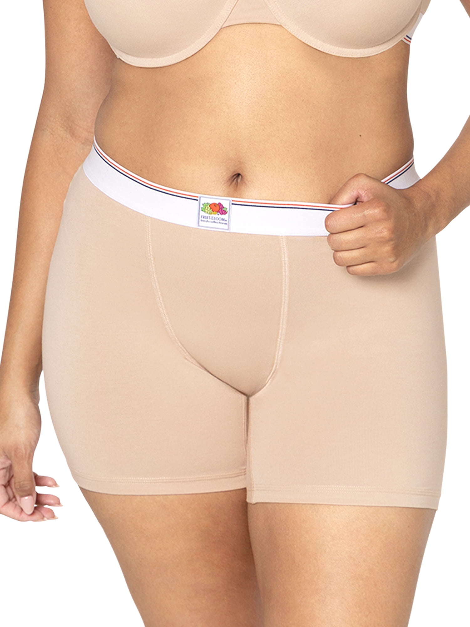 fresh collection by Fruit of the Loom Women's Cotton Boxer Brief 2-pack