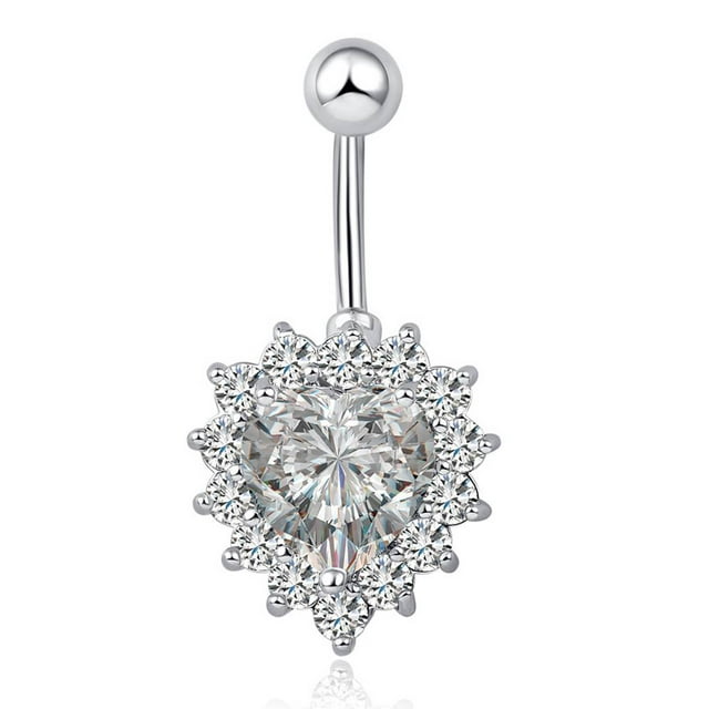 serony Heart Gear Shaped Navel Belly Button Rings Copper Barbells Umbilical Nail Studs Body Piercing Jewelry