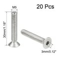 thumbnail image 2 of M5x30mm Flat Head Machine Screws Inner Hex Screw 304 Stainless Steel Fasteners Bolts 20 Pcs, 2 of 3