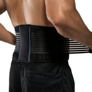 BraceUP Stabilizing Lumbar Lower Back Brace and Support Belt with Dual Adjustable Straps and Breathable Mesh Panels