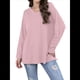 thumbnail image 1 of Blusas de Mujer de Larga con Cuello en V, Túnicas Casuales, Camisas Básicas, Blusas Holgadas Rosa XL, 1 of 7