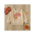 thumbnail image 2 of Bagilaanoe Toddler Baby Girl Boy Halloween Sweatshirt Long Sleeve Letter Pumpkin Ghost Print Pullover 18M 24M 3T 4T 5T Kids Fall Loose Tee Tops, 2 of 9