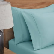 Mainstays Super Soft Brushed Microfiber Pillowcase Set, Blue Cameo, Standard/Queen, 2 Piece
