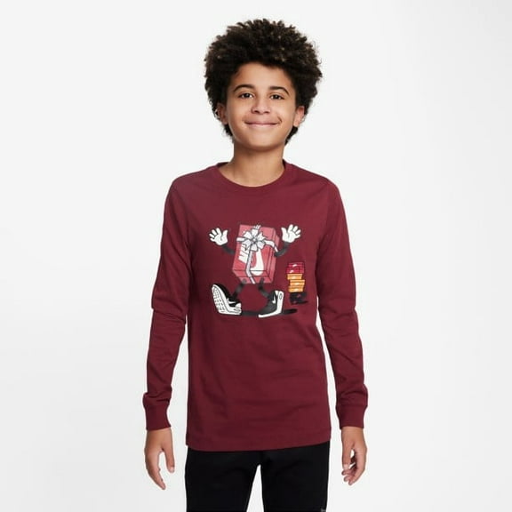 Boys' Nike Sportswear Boxy Long Sleeve T-Shirt XLarge Team Red
