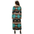 thumbnail image 2 of FKELYI Womens Maxi Dress for Fall Casual Dress American Tribal Brown Geometric Print A-Line Tiered Flowy Long Sleeve Dresses with Side Pockets for Wedding Guest, XL, 2 of 6