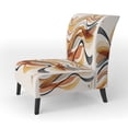 thumbnail image 3 of Designart "Vagues Abstraites en Orange Brûlé VI" Chaise d'Appoint Moderne Rembourrée - Fauteuil Moderne pour Chambre, 3 of 7