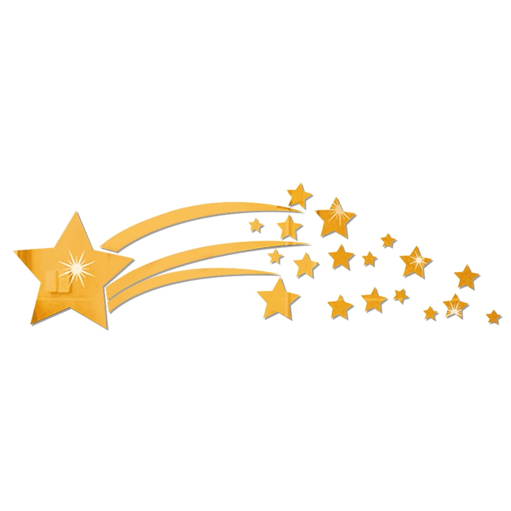 Meteor Comet Mirror Wall Sticker, Bedroom Background Wall Sticker ...