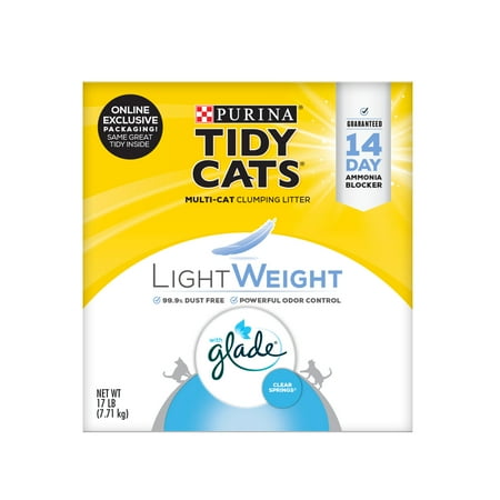 Purina Tidy Cats Low Dust  Multi Cat  Clumping Cat Litter  LightWeight Glade Clear Springs  17 lb. Box
