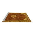 thumbnail image 2 of Ahgly Company Machine Washable Indoor Square Medallion Yellow Traditional Area Rugs, 3' Square, 2 of 4