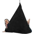 thumbnail image 4 of Sensory Swing for Kids/Adults, Therapy Swing Toddlers Hammock for Autism, ADHD,Special Needs Swing for Calming & Relaxing, Sensory Chair Toys & Gift (Hardware Included), 59x110in (Black), 4 of 14