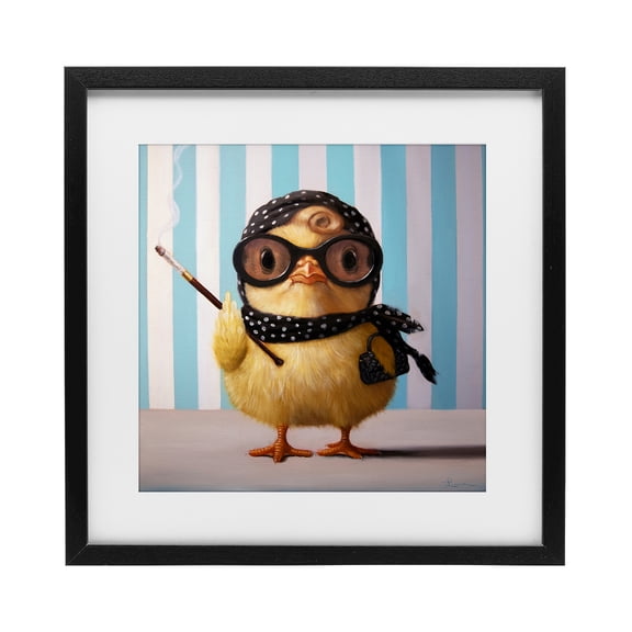 Stupell Industries Eclectic Audrey Henburn Famous Chick Black Framed Print Under Glass, 13 x 13, by Lucia Heffernan