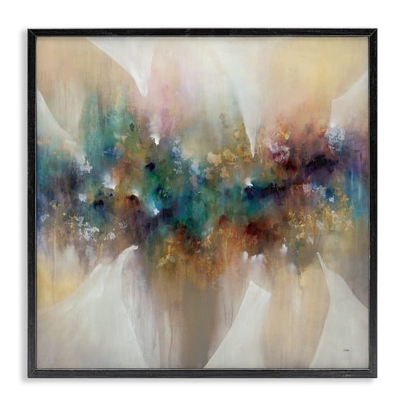 Stupell Industries Contemporary Abstract Expressive Modern Blue Green Purple Tones Black Framed Giclee Art, 12 x 12, by K. Nari