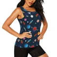 thumbnail image 2 of Balery Space Cartoon Camiseta sin mangas estampada ligera para mujer, tops de entrenamiento sin mangas, camisetas de yoga transpirables de secado rápido.-Small, 2 of 7
