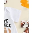 thumbnail image 6 of Bagilaanoe 3pcs Newborn Baby Boy Girl Shorts Set Short Sleeve Letter Print Romper Tops + Shorts + Hairband 3M 6M 12M 18M Infant Casual Summer Clothes, 6 of 7