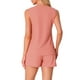 thumbnail image 3 of CONJUNTOS DE PIJAMA SIN MANGAS DE PUNTO WAFFLE PARA MUJER INSPIRE CHIC CON CAMISETA Y PANTALONES CORTOS 2XL ROSA, 3 of 6