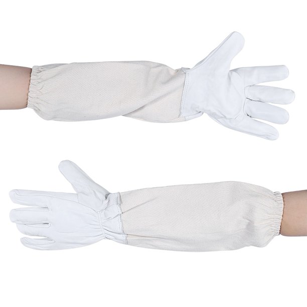 Guantes de piel de oveja para apicultura, guantes protectores de piel de cabra para apicultura, mangas de apicultor de alto rendimiento