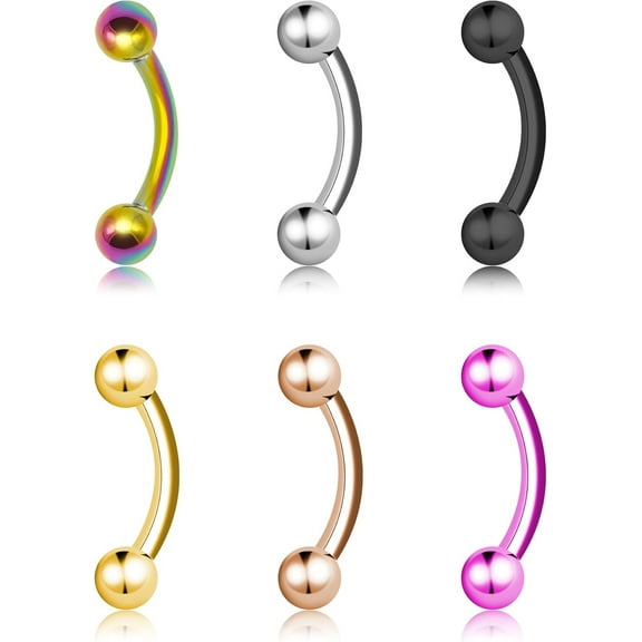 G23 Solid Titanium Horseshoe Septum Rings- 6pcs ASTM F136 Titanium Septum Jewelry 16G Nose Rings Hoop Helix Daith Cartilage Tragus Earrings 8mm 10mm